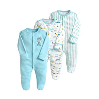 Load image into Gallery viewer, Baby Girls Boys Striped Dinosaur Animals Car Cartoon Print Jumpsuits Wholesale 22071922
