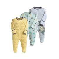 Load image into Gallery viewer, Baby Girls Boys Striped Dinosaur Animals Car Cartoon Print Jumpsuits Wholesale 22071922
