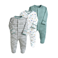 Load image into Gallery viewer, Baby Girls Boys Striped Dinosaur Animals Car Cartoon Print Jumpsuits Wholesale 22071922
