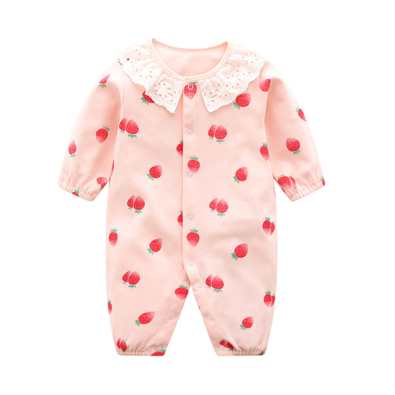 Baby Girls Fruit Print Jumpsuits Wholesale 22071963