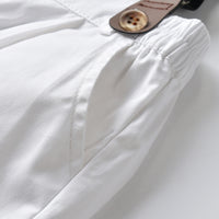 Load image into Gallery viewer, 2 Pieces Set Baby Kid Girls Birthday Party Striped Bow Shirts And Solid Color Jumpsuits Wholesale 22071965
