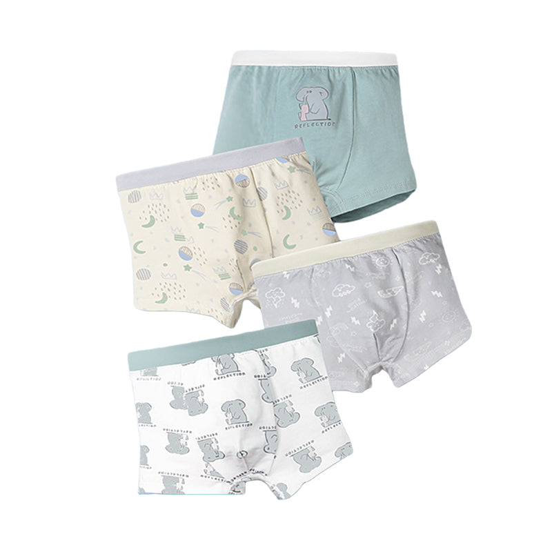 Baby Kid Boys Striped Letters Animals Cartoon Plant Print Underwears Wholesale 220721105