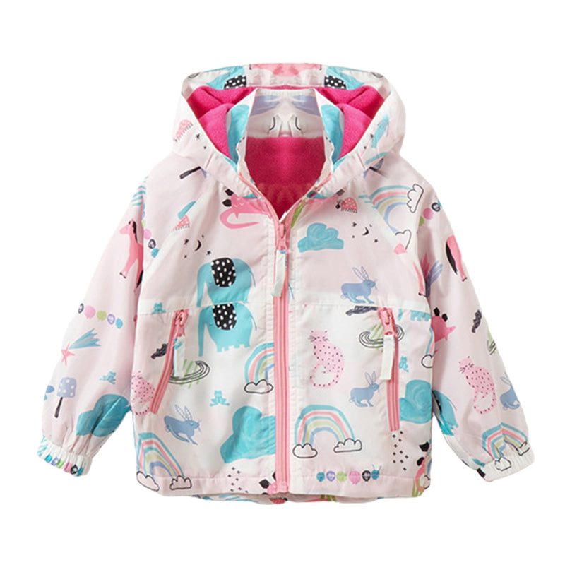 Baby Kid Girls Flamingo Cartoon Print Jackets Outwears Wholesale 220721158