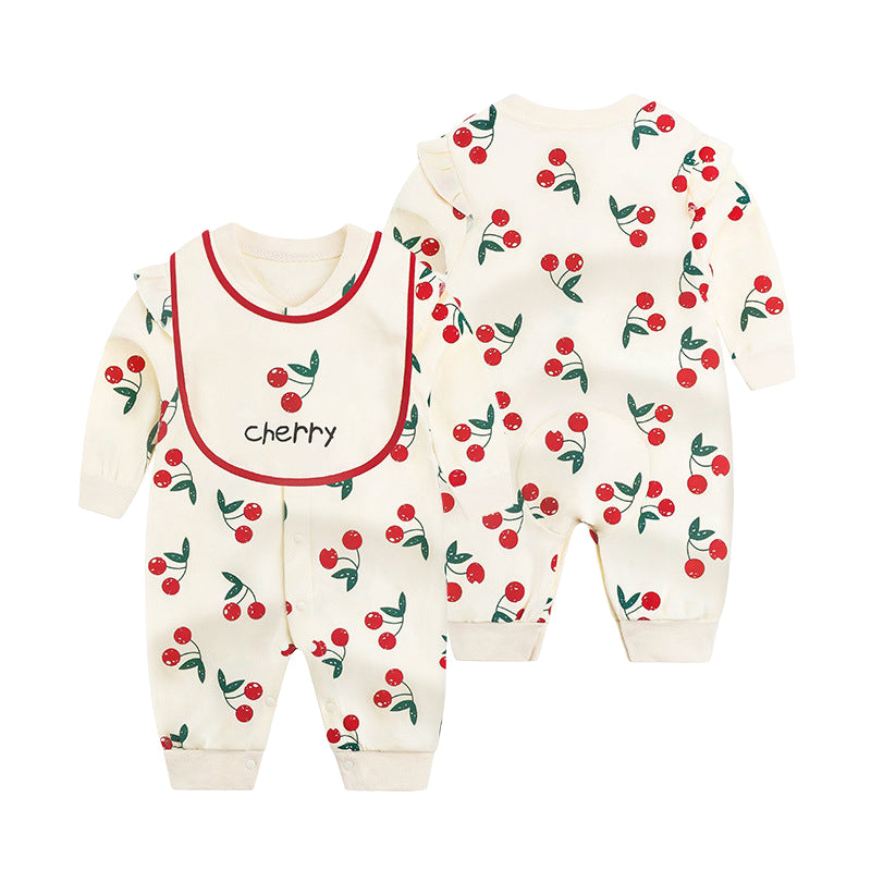 Baby Girls Fruit Print Jumpsuits Wholesale 22072157