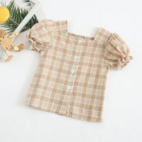 Load image into Gallery viewer, Baby Girls Checked Tops Wholesale 22072197
