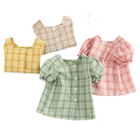 Load image into Gallery viewer, Baby Girls Checked Tops Wholesale 22072197
