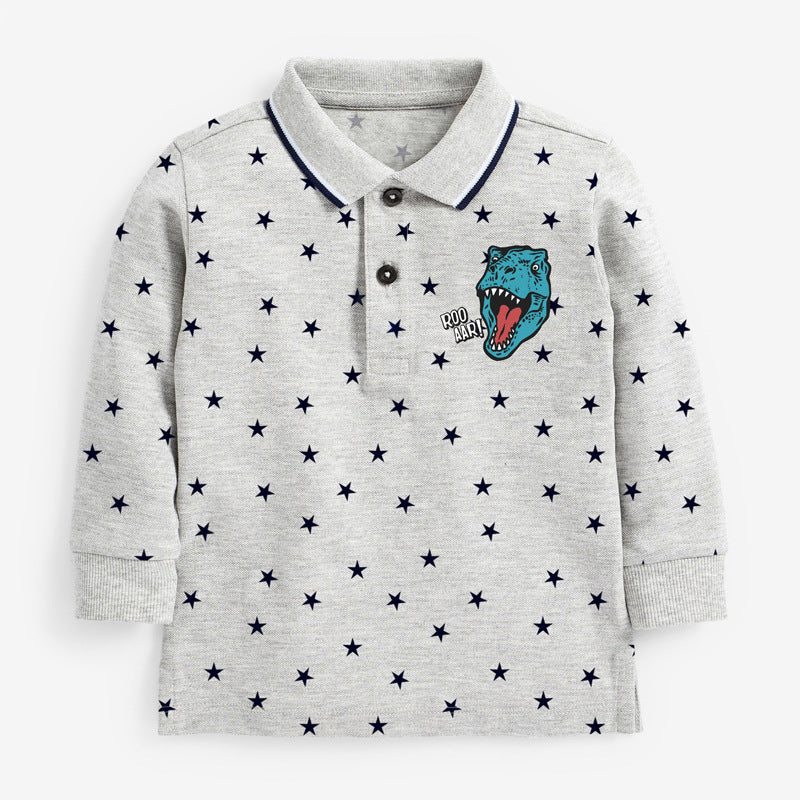 Baby Kid Boys Letters Dinosaur Star Polo Shirts Wholesale 220725299