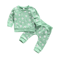 Load image into Gallery viewer, 2 Pieces Set Baby Unisex Flower Print Tops And Pants Wholesale 220726119
