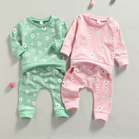 Load image into Gallery viewer, 2 Pieces Set Baby Unisex Flower Print Tops And Pants Wholesale 220726119
