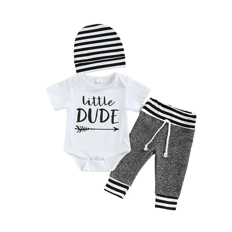 2 Pieces Set Baby Unisex Letters Rompers And Color-blocking Pants Wholesale 220726339