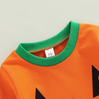 Load image into Gallery viewer, 2 Pieces Set Baby Kid Unisex Halloween Color-blocking Print Tops And Pants Wholesale 220726473
