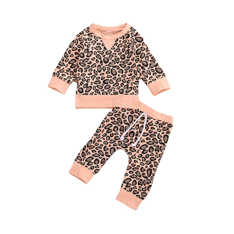 2 Pieces Set Baby Unisex Leopard Tops And Pants Wholesale 22072650