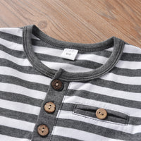 Load image into Gallery viewer, 2 Pieces Set Baby Boys Striped Rompers And Solid Color Pants Wholesale 22072660
