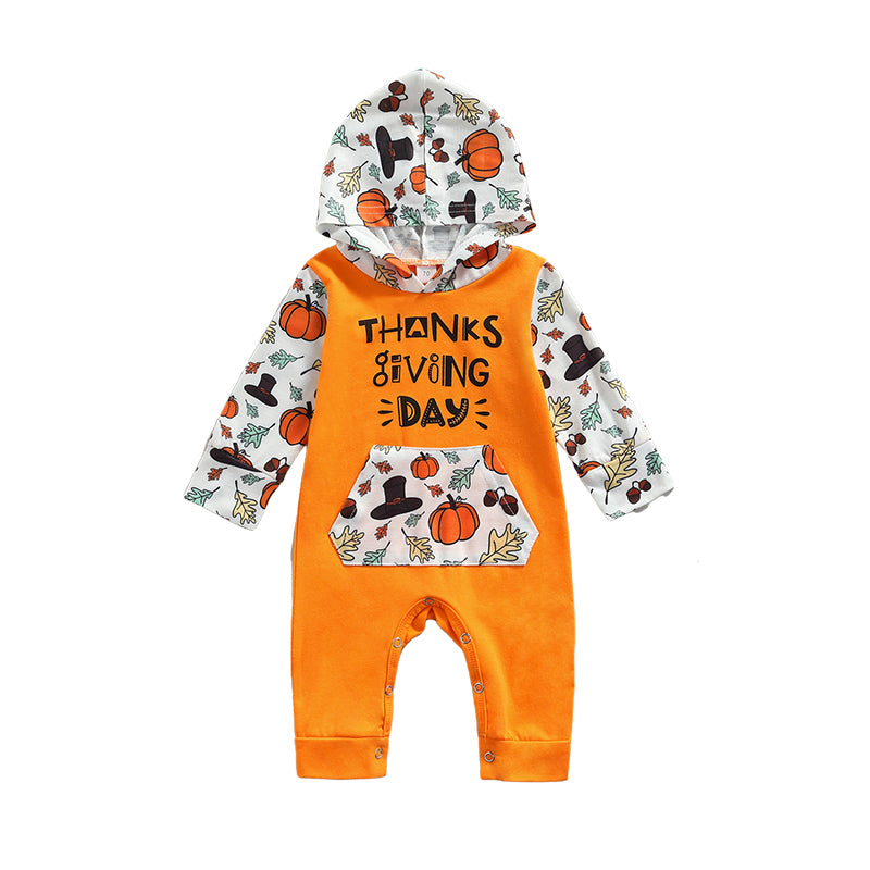 Baby Unisex Letters Color-blocking Print Halloween Jumpsuits Wholesale 22072697