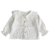 Load image into Gallery viewer, Baby Kid Girls Solid Color Lace Blouses Wholesale 22072811
