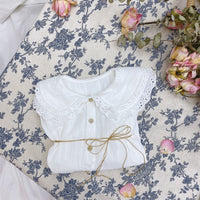 Load image into Gallery viewer, Baby Kid Girls Solid Color Lace Blouses Wholesale 22072811
