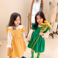 Load image into Gallery viewer, Baby Kid Girls Solid Color Lace Blouses Wholesale 22072811
