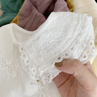 Load image into Gallery viewer, Baby Kid Girls Solid Color Lace Blouses Wholesale 22072811
