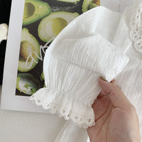 Load image into Gallery viewer, Baby Kid Girls Solid Color Lace Blouses Wholesale 22072811
