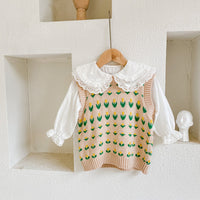 Load image into Gallery viewer, Baby Kid Girls Solid Color Lace Blouses Wholesale 22072811
