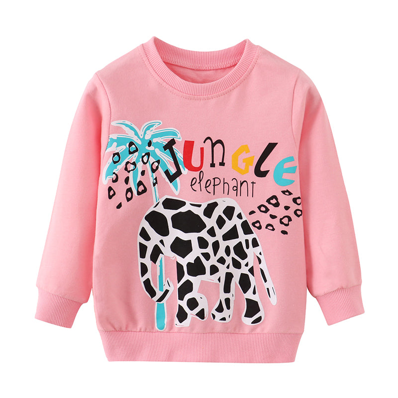 Baby Kid Girls Cartoon Print Hoodies Swearshirts Wholesale 220728146