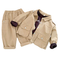 Load image into Gallery viewer, 2 Pieces Set Baby Kid Unisex Solid Color Tops And Pants Wholesale 220728225
