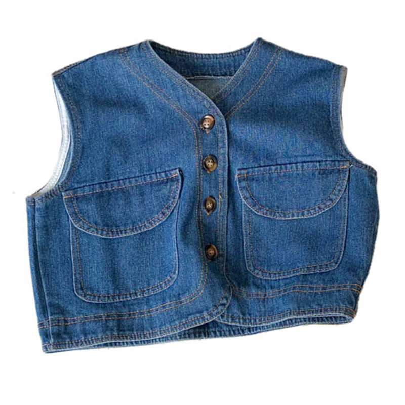 Baby Kid Unisex Solid Color Vests Waistcoats Wholesale 220728236
