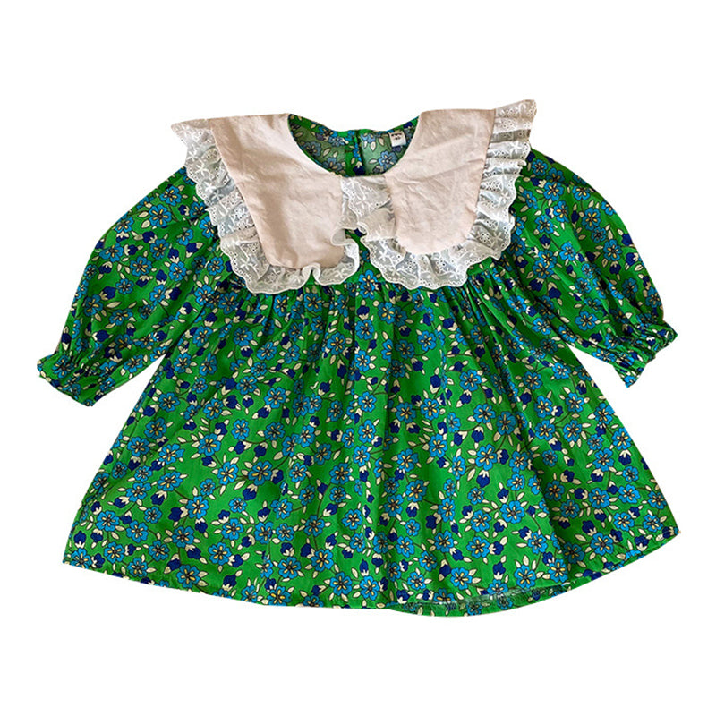 Baby Kid Girls Flower Print Dresses Wholesale 22072864