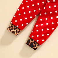 Load image into Gallery viewer, 3 Pieces Set Baby Kid Girls Christmas Cartoon Print Tops Polka dots Pants And Leopard Skirts Wholesale 220729325
