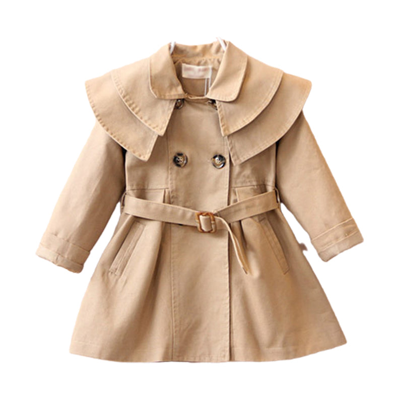 Baby Kid Girls Solid Color Ribbon Coats Wholesale 22080205