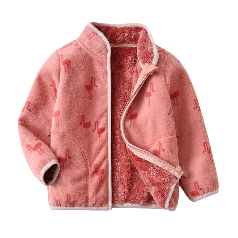 Baby Kid Girls Flamingo Cartoon Print Jackets Outwears Wholesale 220802177