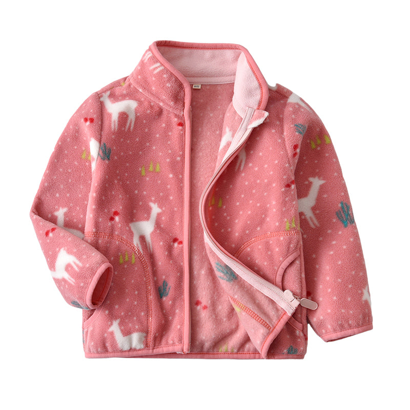 Baby Kid Girls Flower Animals Flamingo Cartoon Plant Print Jackets Outwears Wholesale 220802181