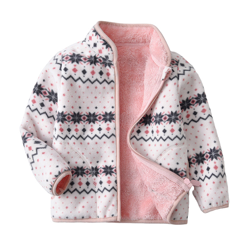 Baby Kid Girls Striped Animals Flamingo Cartoon Print Jackets Outwears Wholesale 220802185