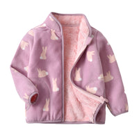 Load image into Gallery viewer, Baby Kid Girls Striped Animals Flamingo Cartoon Print Jackets Outwears Wholesale 220802185
