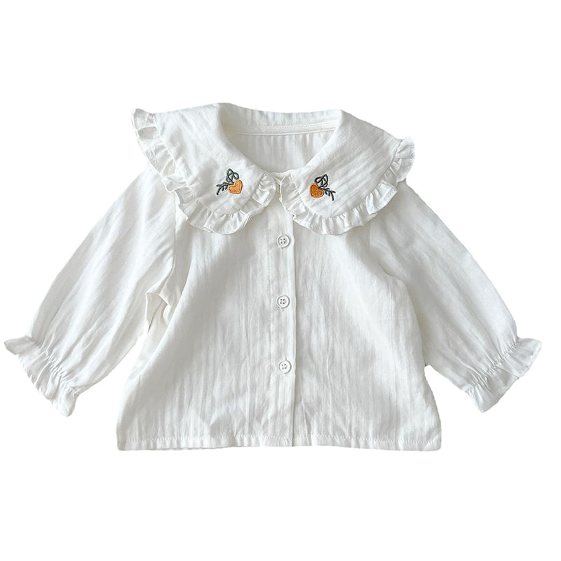 Baby Girls Embroidered Shirts Wholesale 220802478
