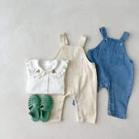 Load image into Gallery viewer, 2 Pieces Set Baby Kid Girls Solid Color Blouses And Jumpsuits Wholesale 220802499
