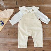 Load image into Gallery viewer, 2 Pieces Set Baby Kid Girls Solid Color Blouses And Jumpsuits Wholesale 220802499

