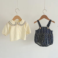 Load image into Gallery viewer, 2 Pieces Set Baby Kid Girls Flower Embroidered Rompers And Blouses Wholesale 220802515
