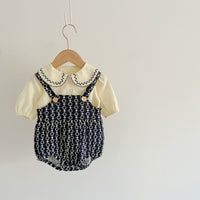 Load image into Gallery viewer, 2 Pieces Set Baby Kid Girls Flower Embroidered Rompers And Blouses Wholesale 220802515
