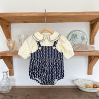 Load image into Gallery viewer, 2 Pieces Set Baby Kid Girls Flower Embroidered Rompers And Blouses Wholesale 220802515
