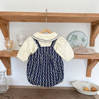 Load image into Gallery viewer, 2 Pieces Set Baby Kid Girls Flower Embroidered Rompers And Blouses Wholesale 220802515
