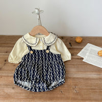 Load image into Gallery viewer, 2 Pieces Set Baby Kid Girls Flower Embroidered Rompers And Blouses Wholesale 220802515
