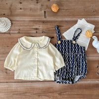 Load image into Gallery viewer, 2 Pieces Set Baby Kid Girls Flower Embroidered Rompers And Blouses Wholesale 220802515
