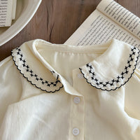 Load image into Gallery viewer, 2 Pieces Set Baby Kid Girls Flower Embroidered Rompers And Blouses Wholesale 220802515
