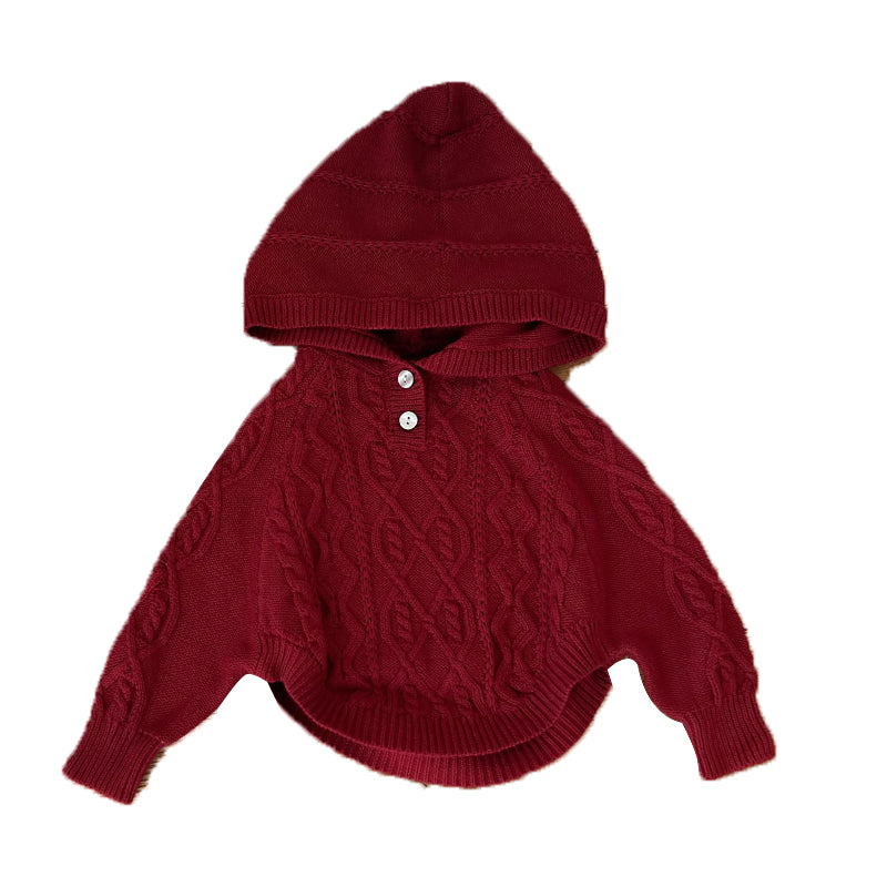 Baby Kid Girls Solid Color Crochet Sweaters Wholesale 220802526
