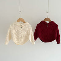 Load image into Gallery viewer, Baby Kid Girls Solid Color Crochet Sweaters Wholesale 220802526
