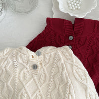 Load image into Gallery viewer, Baby Kid Girls Solid Color Crochet Sweaters Wholesale 220802526
