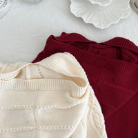 Load image into Gallery viewer, Baby Kid Girls Solid Color Crochet Sweaters Wholesale 220802526
