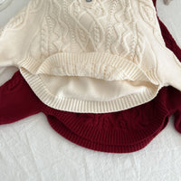Load image into Gallery viewer, Baby Kid Girls Solid Color Crochet Sweaters Wholesale 220802526
