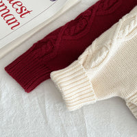 Load image into Gallery viewer, Baby Kid Girls Solid Color Crochet Sweaters Wholesale 220802526
